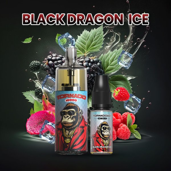 10000 Puff Black Dragon Ice 10ml - Tornado by Gobar