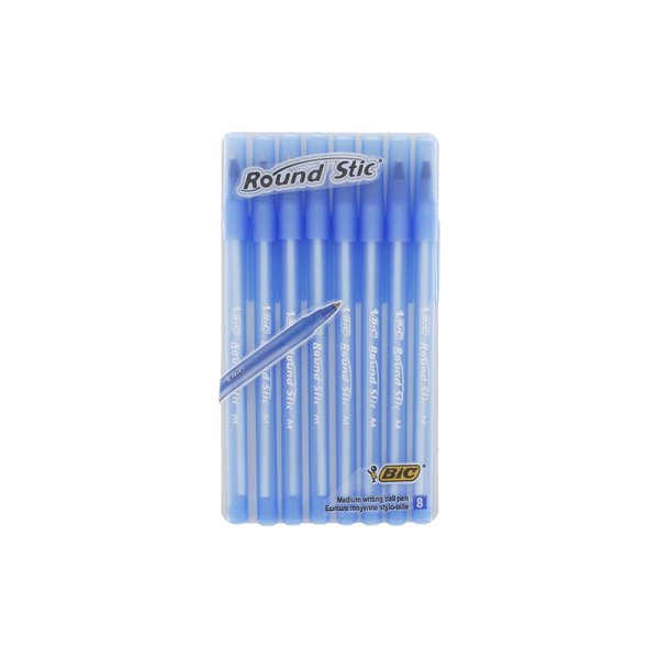 Pen Blue Round Stic Medium (8pcs) - Bic