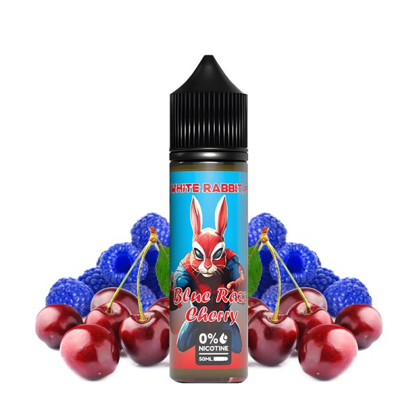 Blue Razz Cherry 0mg 50ml - White Rabbit