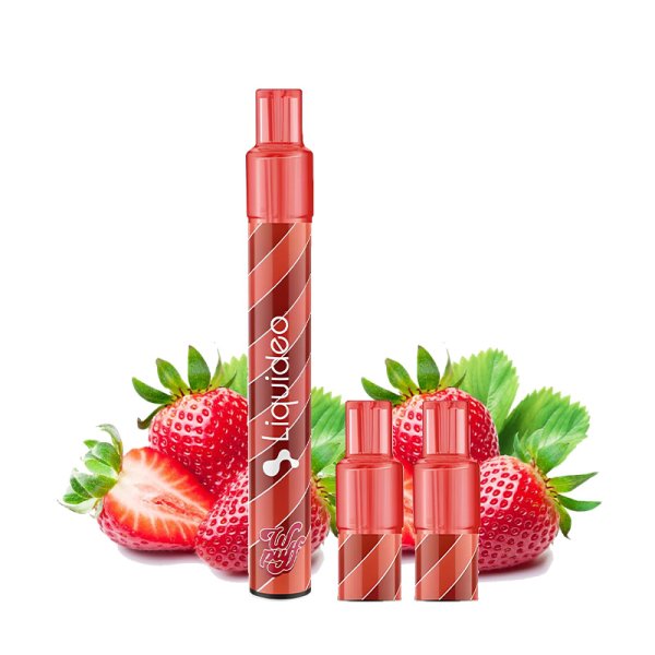 Starter Kit 2400 Puff Grosse Fraise (3pods) - Wpuff 2.0 by Liquideo