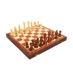 Jeu d'échecs en bois pliant