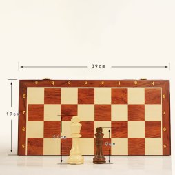 Jeu d'échecs en bois pliant