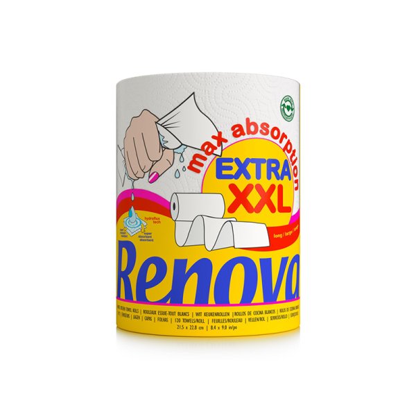 Rouleau Essuie Tout Extra XXL 120 feuilles - Renova