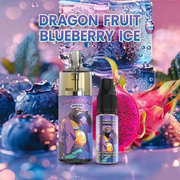 Puff 100% Légale Tornado 10000 Dragon Fruit Blueberry Ice 10/20mg