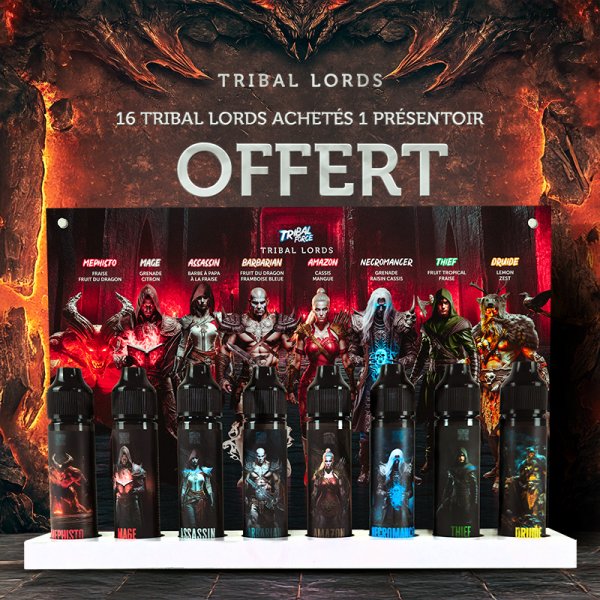 [Offre Découverte] Pack Présentoir + E-liquide Tribal Lords (16pcs) - Tribal Force