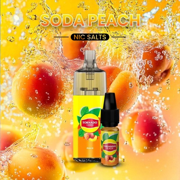 Puff Tornado 10000 TPD Europe Soda Peach 10/20mg Drink Edition