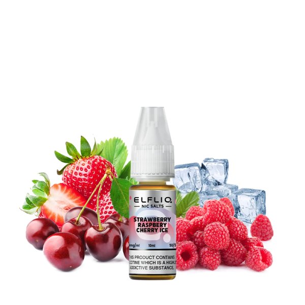 Strawberry Raspberry Cherry Ice Nic Salt 10ml - Elfliq by Elfbar