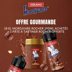 [Offre] 18+1 El Mordjvape Rocher 0mg 100ml + Pâte à Tartiner Rocher - Cebueno