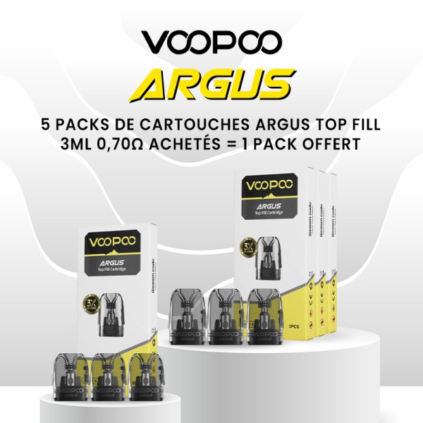 [Offer] 5+1 Cartridge Argus Pod Top Fill 0.7Ω 3ml (3pcs) - Voopoo