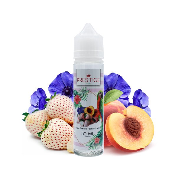 Fraise Blanche, Pêche, Violette 0mg 50ml - Prestige Fruits