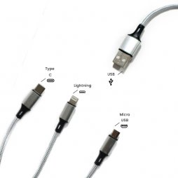 Cable USB  3 en 1 -  Type C /  Micro Usb /  Lightning 125 cm 2.8A