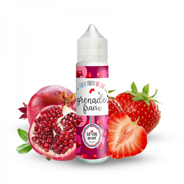 Grenade Fraise 0mg 50ml - Le Coq Qui Vape