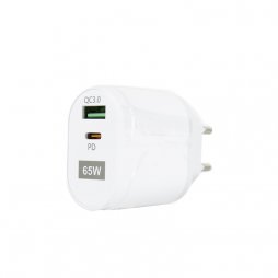 Adaptater Wall/USB & USB Type-C 65W 5V Super Fast Charge 3.0 - BK385-GaN