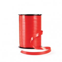 Red satin effect ribbon 7mm x 500m