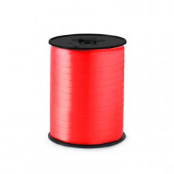 Red satin effect ribbon 7mm x 500m